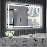 GlareGuard Rectangular Anti-Fog Dimmable Backlit LED Bathroom Vanity Mirror-镜子-Parc Decor