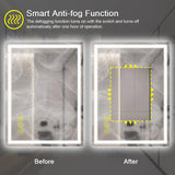 GlareGuard Rectangular Anti-Fog Dimmable Backlit LED Bathroom Vanity Mirror-镜子-Parc Decor