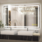GlareGuard Rectangular Anti-Fog Dimmable Backlit LED Bathroom Vanity Mirror-镜子-Parc Decor