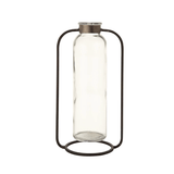Glass Bud Vase in Metal Stand