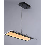 Glider 36"L 1-Light LED Island Light Light Fixture Black and Polished Chrome Finish by ET2