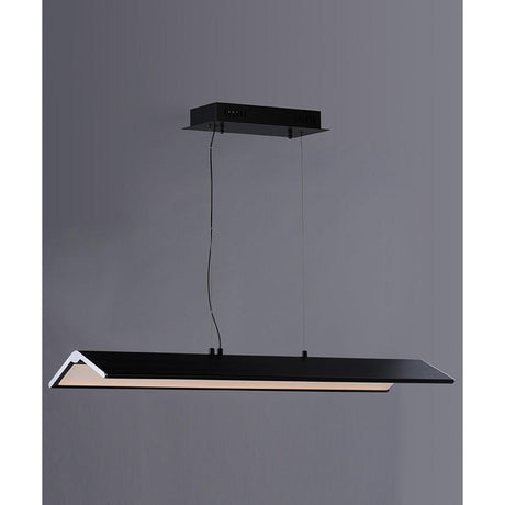 Glider 36"L 1-Light LED Island Light Light Fixture Black and Polished Chrome Finish by ET2