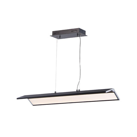 Glider 36"L 1-Light LED Island Light Light Fixture Black and Polished Chrome Finish by ET2-Island Light-Parc Decor