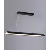 Glider 46"L 1-Light LED Island Light Light Fixture Black and Polished Chrome Finish by ET2