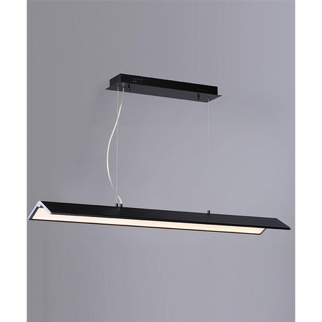 Glider 46"L 1-Light LED Island Light Light Fixture Black and Polished Chrome Finish by ET2