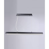 Glider 46"L 1-Light LED Island Light Light Fixture Black and Polished Chrome Finish by ET2