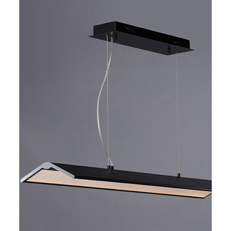 Glider 46"L 1-Light LED Island Light Light Fixture Black and Polished Chrome Finish by ET2