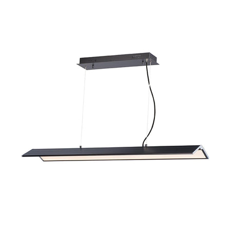 Glider 46"L 1-Light LED Island Light Light Fixture Black and Polished Chrome Finish by ET2