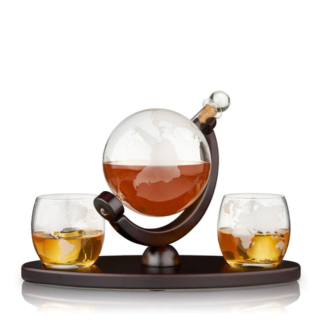 Globe Decanter and Whiskey Tumbler Set-product_type::liquor_glass_sets-Parc Decor