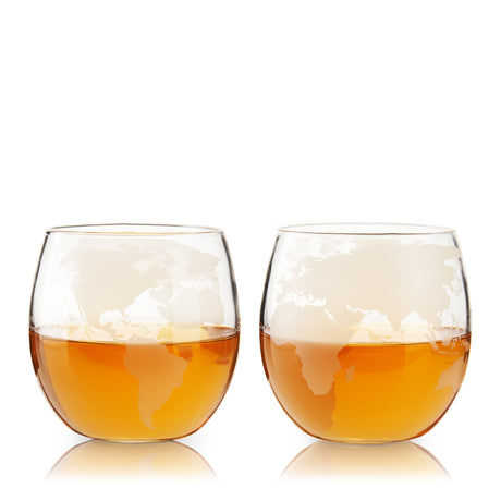 Globe Whiskey Tumblers Set of 2-product_type::stemless_cocktail_glasses-Parc Decor