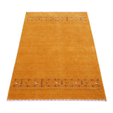 Gold And Blue Modern Design Hand Loomed Wool Area Rug