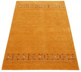 Gold And Blue Modern Design Hand Loomed Wool Area Rug