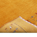 Gold And Blue Modern Design Hand Loomed Wool Area Rug