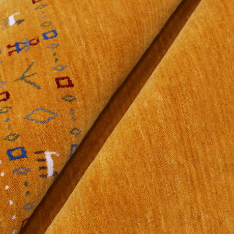 Gold And Blue Modern Design Hand Loomed Wool Area Rug-Area Rug-Parc Decor