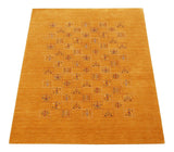 Gold Center Pattern Hand Loomed Wool Area Rug
