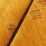 Gold Center Pattern Hand Loomed Wool Area Rug