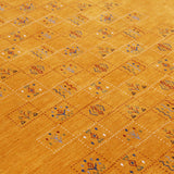 Gold Center Pattern Hand Loomed Wool Area Rug