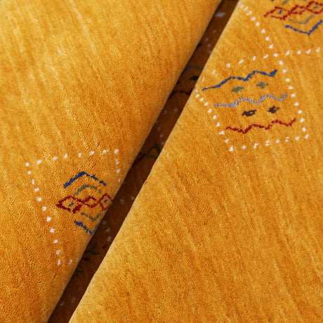 Gold Center Pattern Hand Loomed Wool Area Rug-Area Rug-Parc Decor