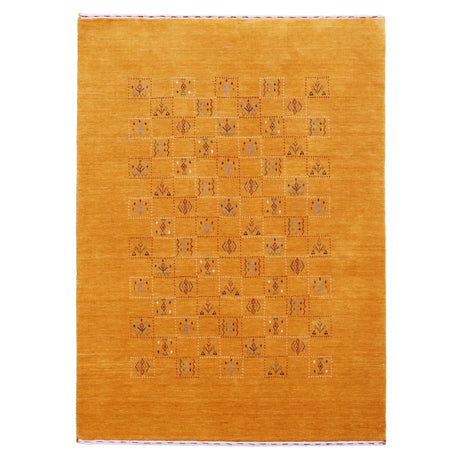 Gold Center Pattern Hand Loomed Wool Area Rug-Area Rug-Parc Decor