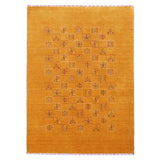 Gold Center Pattern Hand Loomed Wool Area Rug