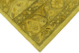 Gold Traditional Floral Design Hand Tufted Overdyed Wool Area Rug
