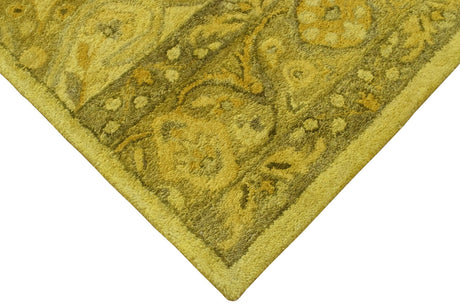 Gold Traditional Floral Design Hand Tufted Overdyed Wool Area Rug