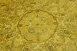 Gold Traditional Floral Design Hand Tufted Overdyed Wool Area Rug