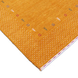 Gold Tribal Border Design Hand Loomed Wool Area Rug