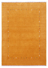 Gold Tribal Border Design Hand Loomed Wool Area Rug