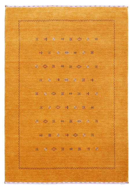 Gold Tribal Center Medallion Hand Loomed Wool Area Rug