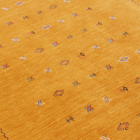 Gold Tribal Center Medallion Hand Loomed Wool Area Rug