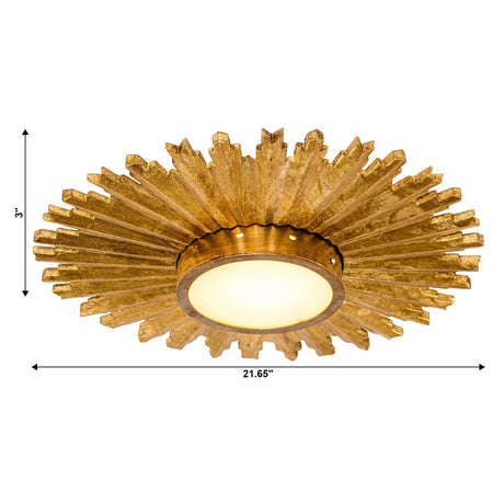 Golden Sunburst Flush Mount LED Lighting-Parc Decor