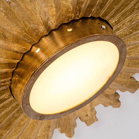 Golden Sunburst Flush Mount LED Lighting-Parc Decor