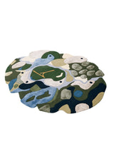 Golf course Modern Style Green Hand Tufted Wool Area Rug
