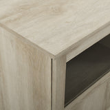 Goodwin 70" TV Stand with Glass and Wood 4 Panel Doors