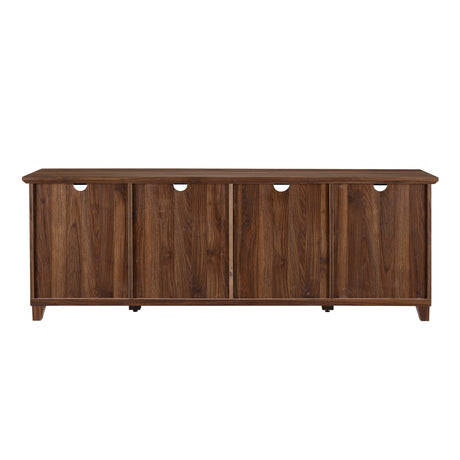 Goodwin 70" TV Stand with Glass and Wood 4 Panel Doors