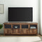 Goodwin 70" TV Stand with Glass and Wood 4 Panel Doors-Entertainment-Parc Decor