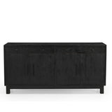 Grackle Solid Wood 4 Door Sideboard Buffet Cabinet - Black