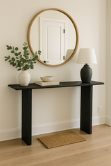 Grackle Solid Wood Console Table - Black-CONSOLE TABLE-Parc Decor