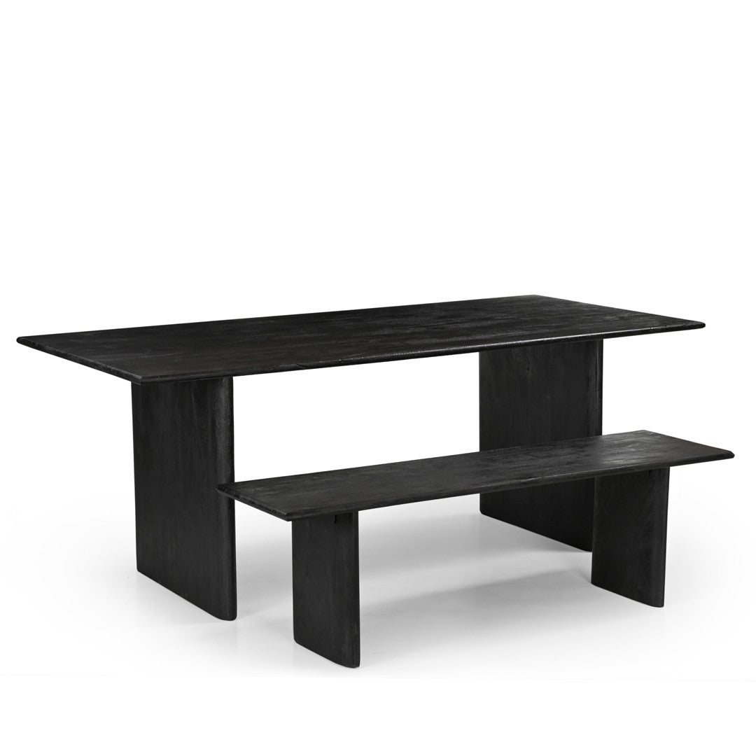 Grackle Solid Wood Dining Bench Black-Dining Table-Parc Decor