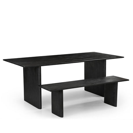Grackle Solid Wood Dining Bench Black-Dining Table-Parc Decor