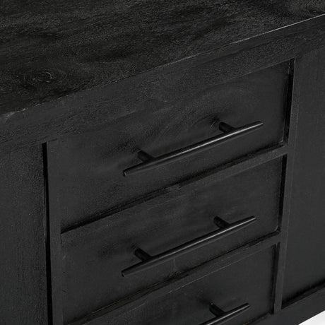 Grackle Solid Wood Media Console - Black