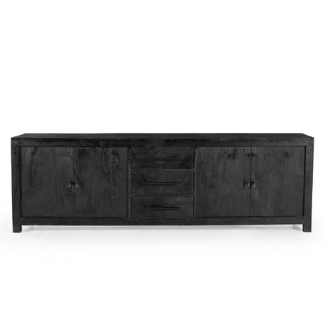Grackle Solid Wood Media Console - Black-TV Stand-Parc Decor