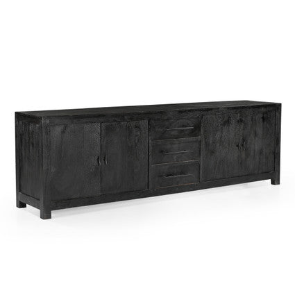 Grackle Solid Wood Media Console - Black-TV Stand-Parc Decor