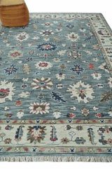 Gray and Beige Hand Knotted Traditional Oushak custom Made Wool Area Rug