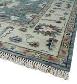 Gray and Beige Hand Knotted Traditional Oushak custom Made Wool Area Rug