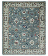 Gray and Beige Hand Knotted Traditional Oushak custom Made Wool Area Rug