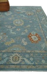 Gray and Beige Hand knotted Traditional Oushak Wool Area Rug