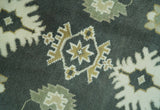 Gray And Beige Oushak Hand Knotted Custom Made Wool Rug