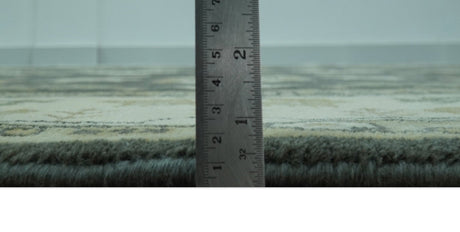 Gray And Beige Oushak Hand Knotted Custom Made Wool Rug